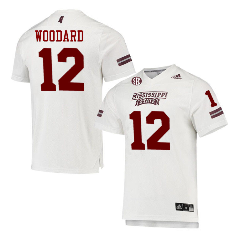 Men #12 Tyler Woodard Mississippi State Bulldogs College Football Jerseys Stitched-White